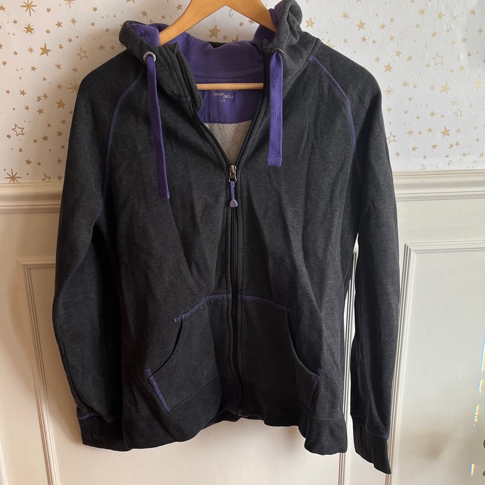 Denver Hayes Gray Jacket with Purple Lining